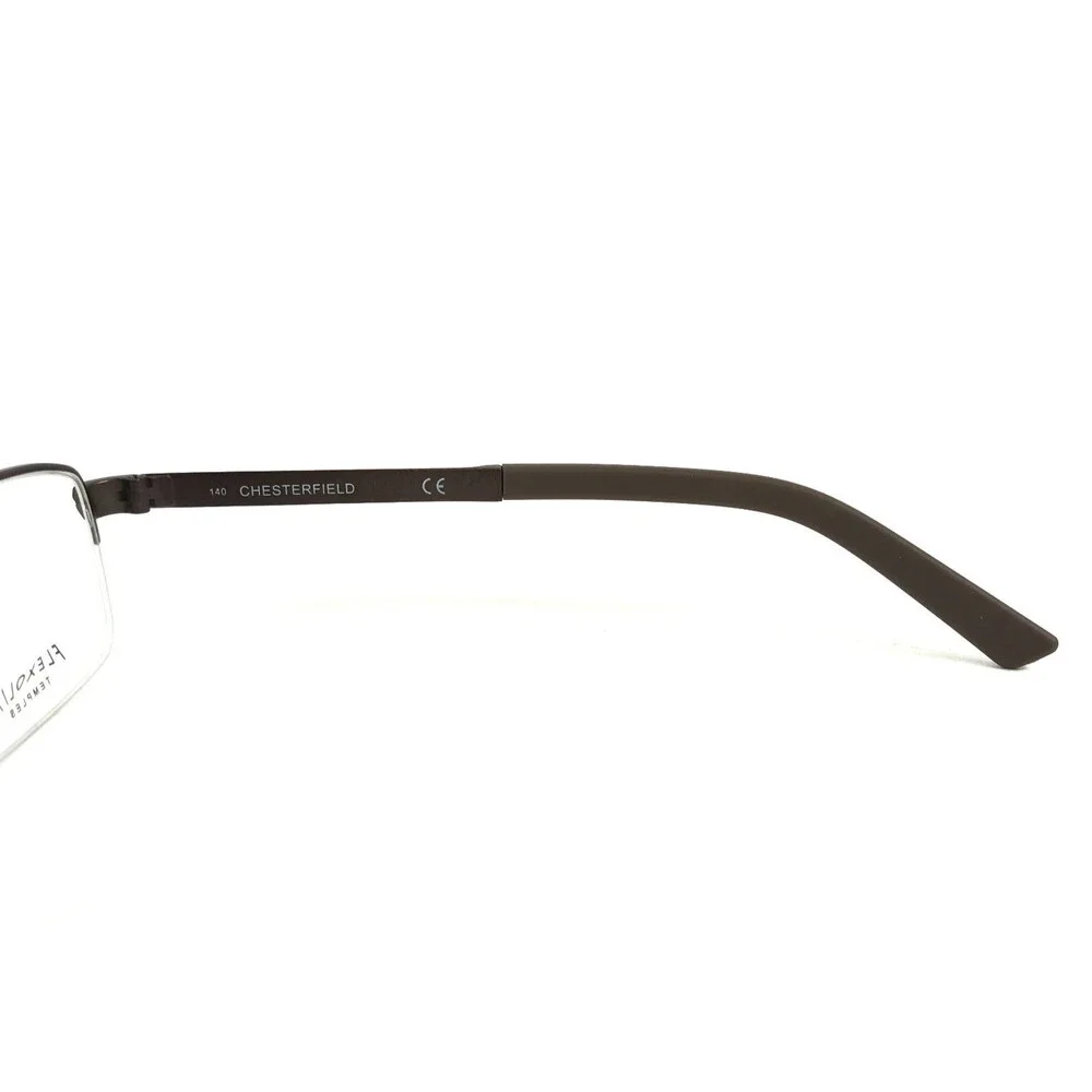 Chesterfield Eyeglasses Frames CH863 01F1 Brown Rectangle Half Rim 53-18-140